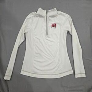 Cutter & Buck Tampa Bay Buccaneers NFL Quarter Zip Pullover White Womens Small